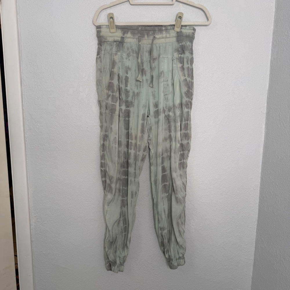 Marrakech Womens Tie Dye Joggers Sage Green Grey Elastic Waist Pockets Size M‎